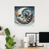 Raccoon on-Moon Poster (Heimbüro)