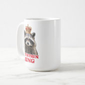 Raccoon Overthinking King Kaffeetasse (Vorderseite Links)