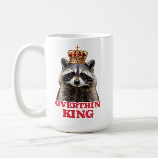 Raccoon Overthinking King Kaffeetasse (Links)