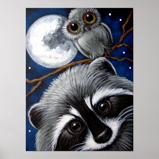 RACCOON & OWT AM NACHT-Poster Poster (Vorne)