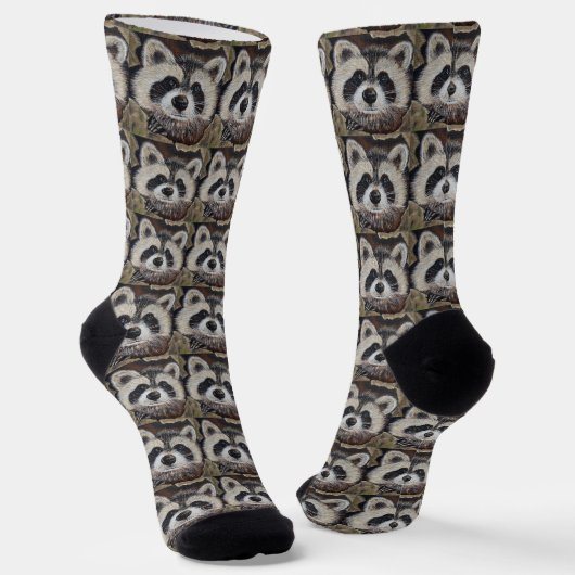 Raccoon Painting Socken (Gewinkelt)