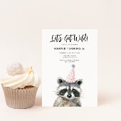 Raccoon Party Hat Kids Woodland Geburtstag Einladung