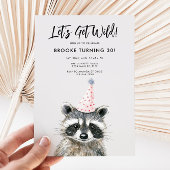Raccoon Party Hat Woodland Geburtstag Einladung