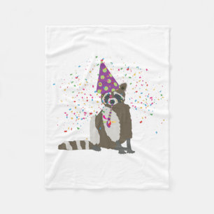 Raccoon Partying - Tiere mit einem Party Fleecedecke