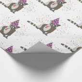 Raccoon Partying - Tiere mit einem Party Geschenkpapier (Ecke)