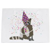 Raccoon Partying - Tiere mit einem Party Große Geschenktüte (Vorderseite)