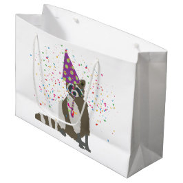 Raccoon Partying - Tiere mit einem Party Große Geschenktüte