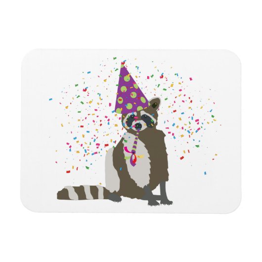 Raccoon Partying - Tiere mit einem Party Magnet (Horizontal)