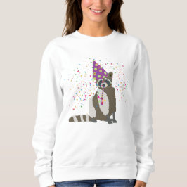 Raccoon Partying - Tiere mit einem Party Sweatshirt