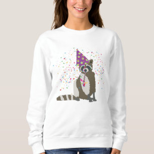 Raccoon Partying - Tiere mit einem Party Sweatshirt