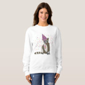 Raccoon Partying - Tiere mit einem Party Sweatshirt (Vorne ganz)