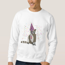 Raccoon Partying - Tiere mit einem Party Sweatshirt