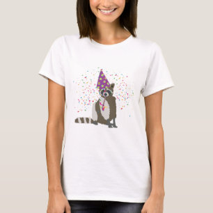 Raccoon Partying - Tiere mit einem Party T-Shirt
