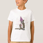 Raccoon Partying - Tiere mit einem Party T-Shirt (Vorderseite)
