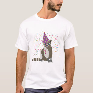 Raccoon Partying - Tiere mit einem Party T-Shirt
