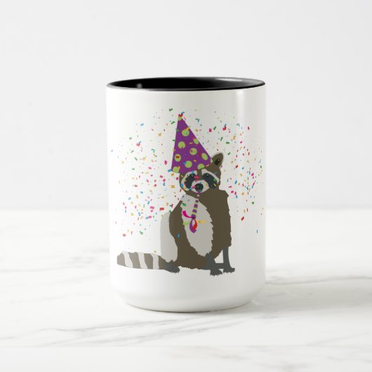 Raccoon Partying - Tiere mit einem Party Tasse (Zentrum)