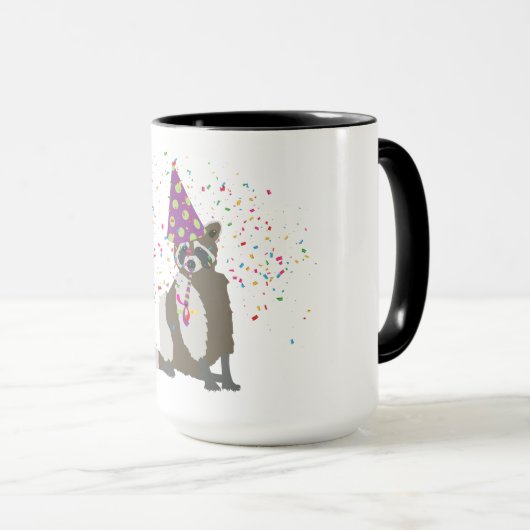 Raccoon Partying - Tiere mit einem Party Tasse (VorderseiteRechts)