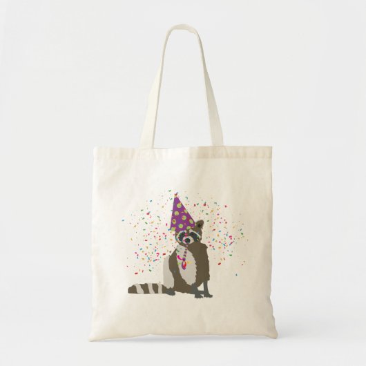 Raccoon Partying - Tiere mit einem Party Tragetasche (Vorne)