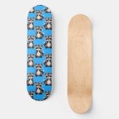 Raccoon Pattern Design Blue  Skateboard (Vorderseite)