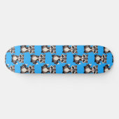 Raccoon Pattern Design Blue  Skateboard (Horizontal)
