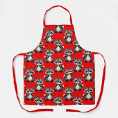 Raccoon Pattern Design Red  Schürze (Vorderseite)