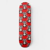 Raccoon Pattern Design Red  Skateboard (Vorderseite)