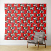 Raccoon Pattern Design Red  Wandteppich (Beispiel (Horizontal))