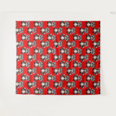 Raccoon Pattern Design Red  Wandteppich (Vorderseite (Horizontal))