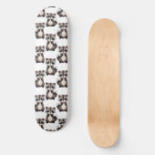 Raccoon Pattern Design White  Skateboard (Vorderseite)