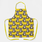 Raccoon Pattern Design Yellow  Schürze (Vorderseite)