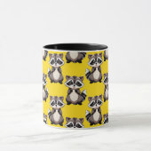Raccoon Pattern Design Yellow  Tasse (Zentrum)