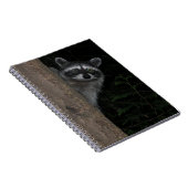 Raccoon Peeking von Behind Tree Nature Foto Notizblock (Rechte Seite)