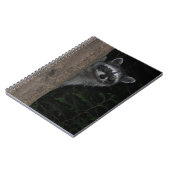 Raccoon Peeking von Behind Tree Nature Foto Notizblock (Linke Seite)