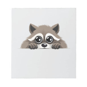 Raccoon Peking Niedlich Adorable Funny Animal Cart Notizblock