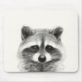 Raccoon Pencil Zeichnend Mousepad (Vorne)