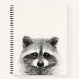 Raccoon Pencil Zeichnend Notizblock