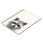 Raccoon Pencil Zeichnend Notizblock (Linke Seite)
