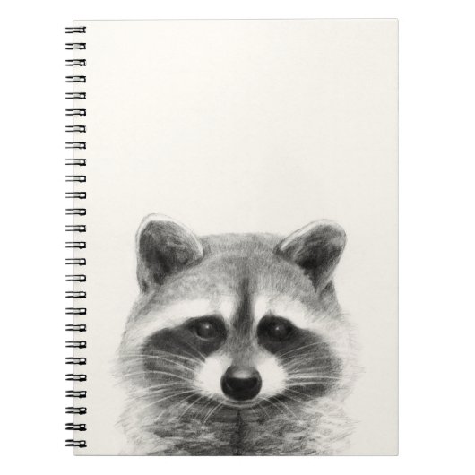 Raccoon Pencil Zeichnend Notizblock (Vorderseite)
