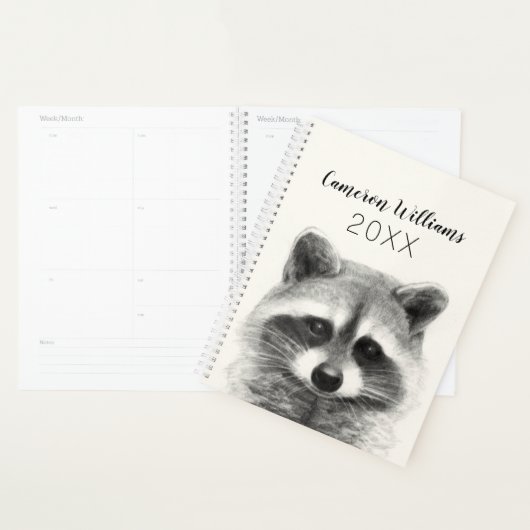 Raccoon Pencil Zeichnend Planer (Anzeige)
