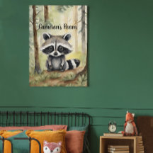 Raccoon Personalisiert Woodland