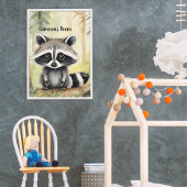 Raccoon Personalisiert Woodland Fotodruck