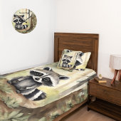 Raccoon Personalisiert Woodland Runde Wanduhr