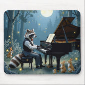 Raccoon Piano im Wald Mousepad (Vorne)