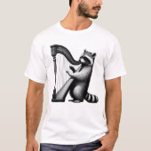Raccoon Playing Harpist Harp Player T-Shirt (Vorderseite)