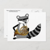 Raccoon Playing the French Horn Postkarte (Vorne/Hinten)