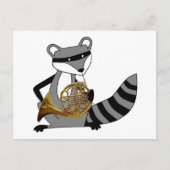 Raccoon Playing the French Horn Postkarte (Vorderseite)