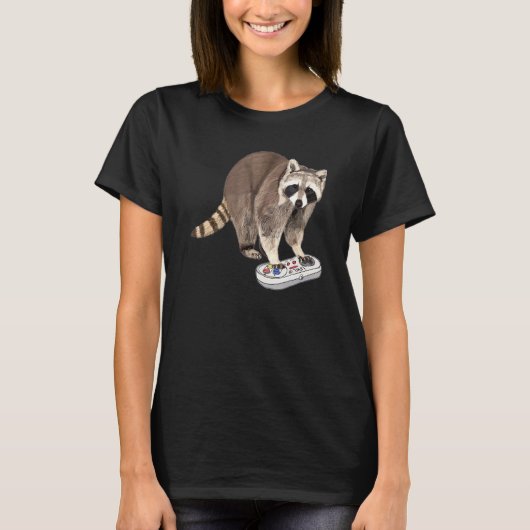 Raccoon Playing Video Game Procyonidae Animal Racc T-Shirt (Vorderseite)