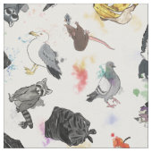 Raccoon, Popossum, Müll, Müll, Ratte, Müll+Panda Stoff (Nahaufnahme)