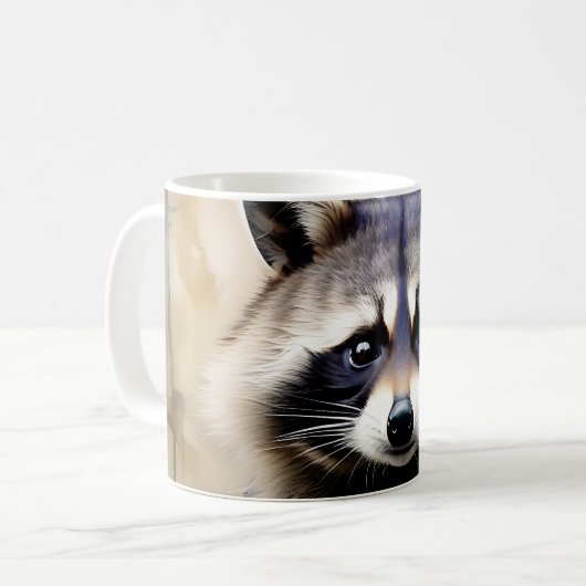 Raccoon Portrait Kaffeetasse (Vorderseite Links)