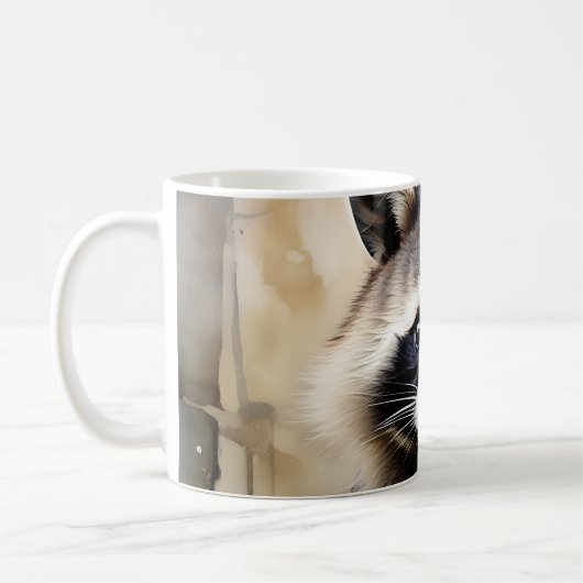 Raccoon Portrait Kaffeetasse (Links)